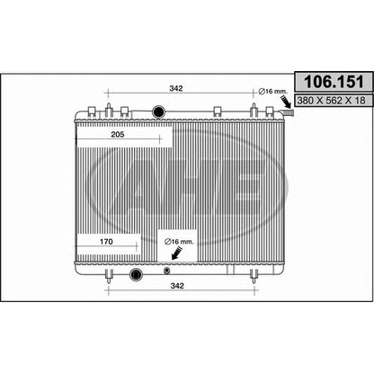 Photo Radiateur, refroidissement du moteur AHE 106151