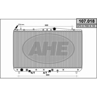 Photo Radiator, engine cooling AHE 107018