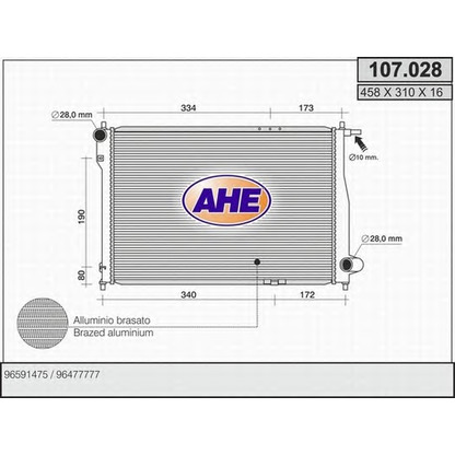 Photo Radiateur, refroidissement du moteur AHE 107028