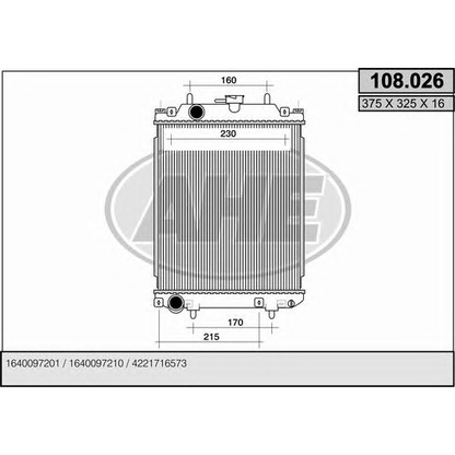 Foto Radiatore, Raffreddamento motore AHE 108026