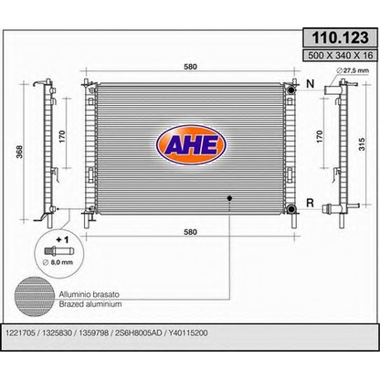 Foto Radiatore, Raffreddamento motore AHE 110123