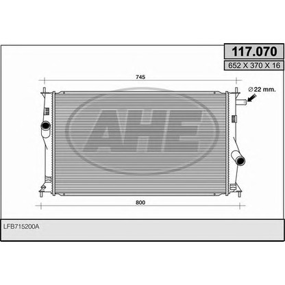 Photo Radiator, engine cooling AHE 117070