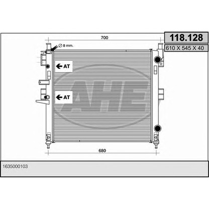 Photo Radiateur, refroidissement du moteur AHE 118128