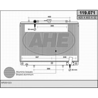 Photo Radiator, engine cooling AHE 119071