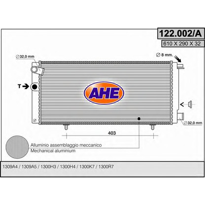 Foto Radiatore, Raffreddamento motore AHE 122002A