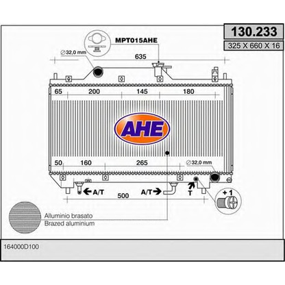 Foto Radiatore, Raffreddamento motore AHE 130233