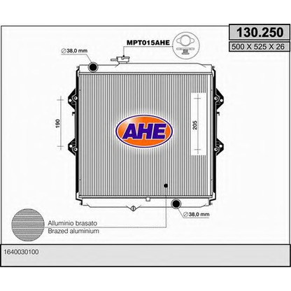 Photo Radiateur, refroidissement du moteur AHE 130250