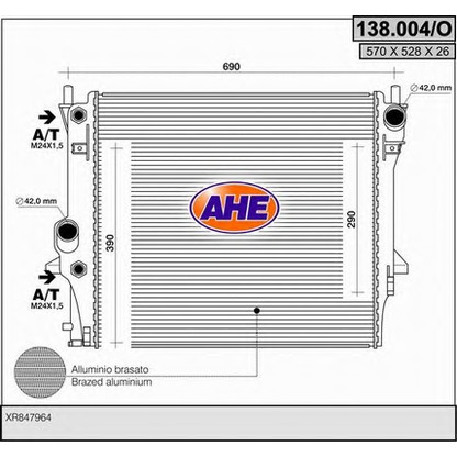 Foto Radiatore, Raffreddamento motore AHE 138004O