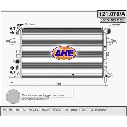 Photo Radiateur, refroidissement du moteur AHE 121070A