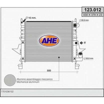 Foto Radiatore, Raffreddamento motore AHE 123012