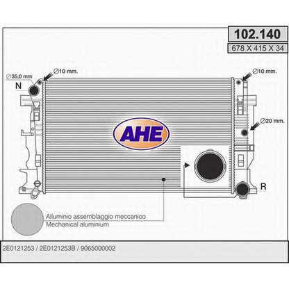 Foto Kühler, Motorkühlung AHE 102140