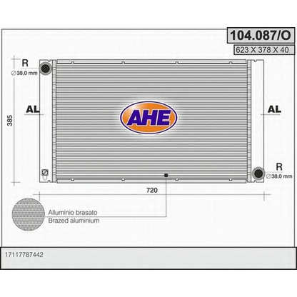 Foto Radiatore, Raffreddamento motore AHE 104087O