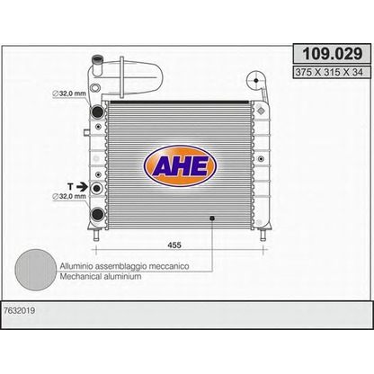 Foto Radiatore, Raffreddamento motore AHE 109029