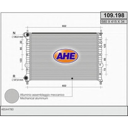 Photo Radiator, engine cooling AHE 109198