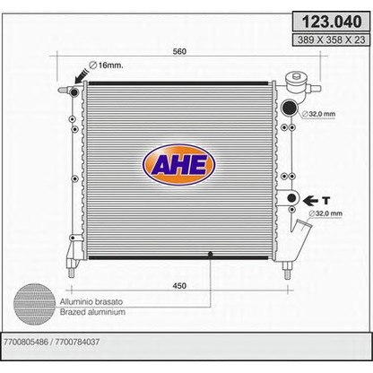 Foto Radiatore, Raffreddamento motore AHE 123040