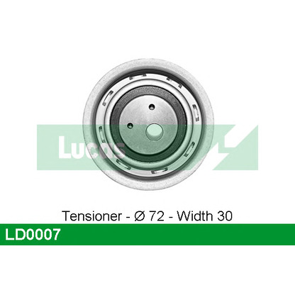 Photo Tensioner Pulley, timing belt LUCAS LD0007