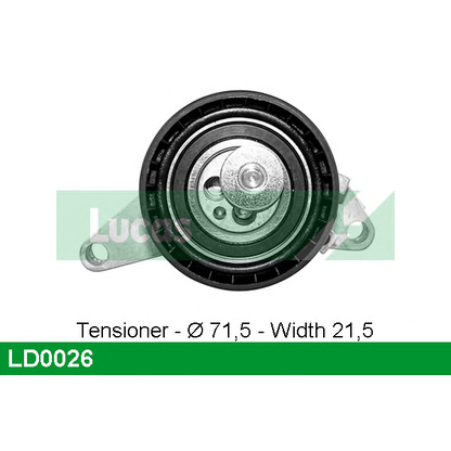 Photo Tensioner Pulley, timing belt LUCAS LD0026