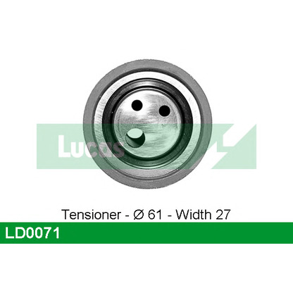 Photo Tensioner Pulley, timing belt LUCAS LD0071