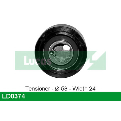 Photo Tensioner Pulley, timing belt LUCAS LD0374