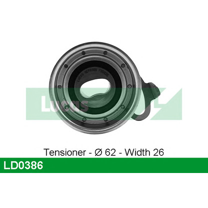 Photo Tensioner Pulley, timing belt LUCAS LD0386