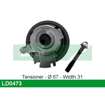 Photo Tensioner Pulley, timing belt LUCAS LD0473