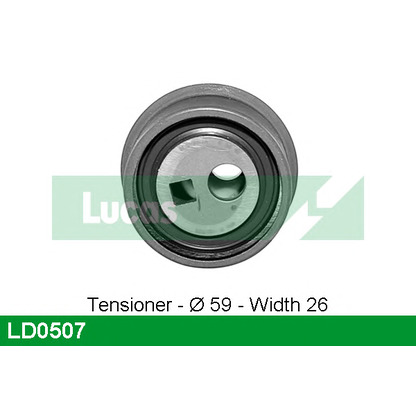 Photo Tensioner Pulley, timing belt LUCAS LD0507