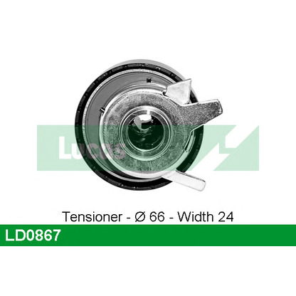 Photo Tensioner Pulley, timing belt LUCAS LD0867