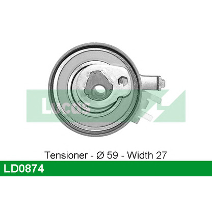 Photo Tensioner Pulley, timing belt LUCAS LD0874