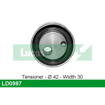 Photo Tensioner Pulley, timing belt LUCAS LD0987