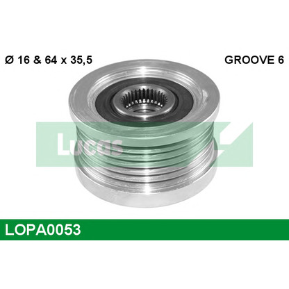 Photo Alternator Freewheel Clutch LUCAS LOPA0053