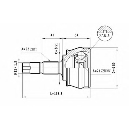 Photo Joint Kit, drive shaft STATIM C173