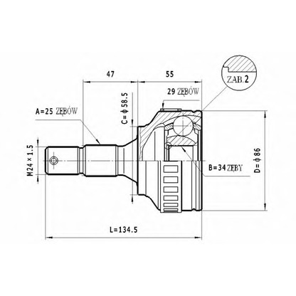 Photo Jeu de joints, arbre de transmission STATIM C266