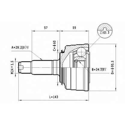 Photo Joint Kit, drive shaft STATIM C422