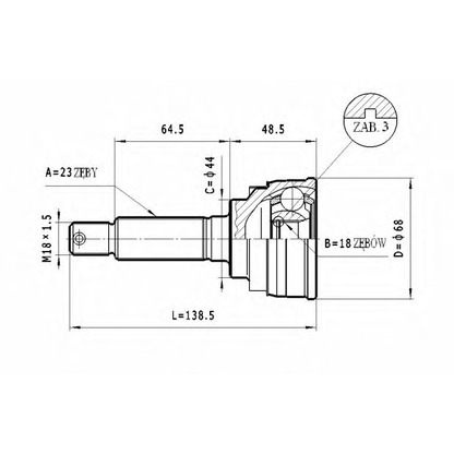 Photo Jeu de joints, arbre de transmission STATIM C632