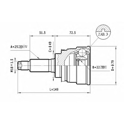 Photo Joint Kit, drive shaft STATIM C634