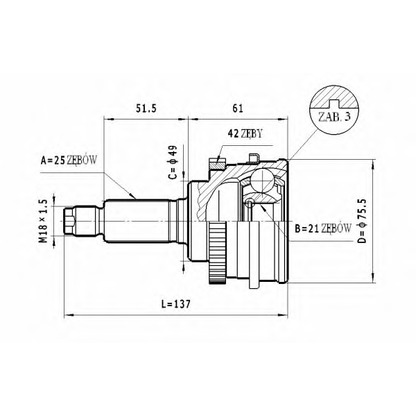 Photo Jeu de joints, arbre de transmission STATIM C638