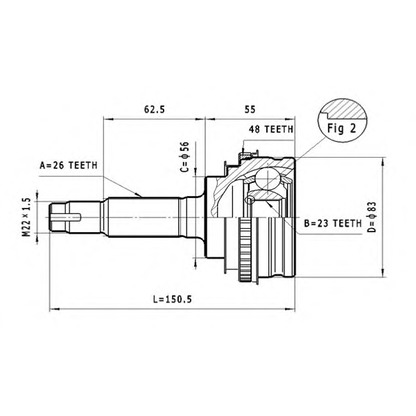 Photo Jeu de joints, arbre de transmission STATIM C574