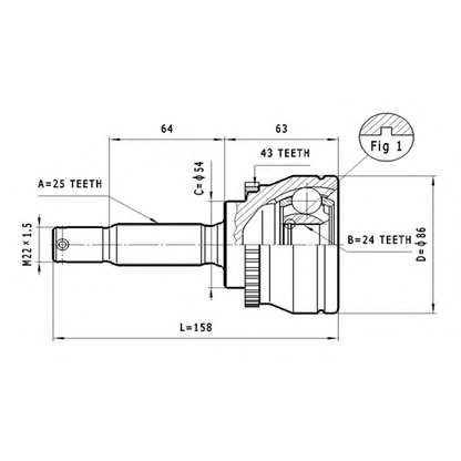 Photo Joint Kit, drive shaft STATIM C624