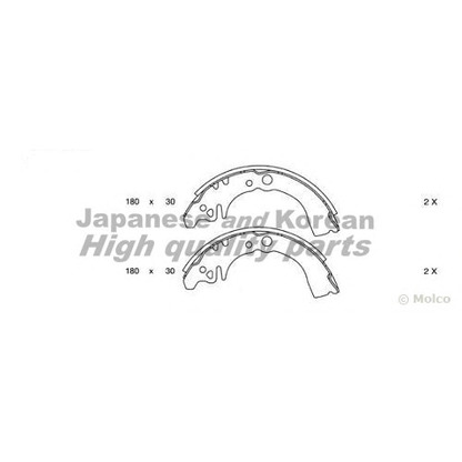 Photo Brake Shoe Set ASHUKI 10501206