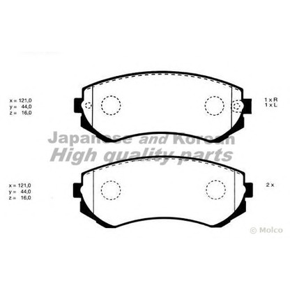 Foto Bremsbelagsatz, Scheibenbremse ASHUKI 10800601