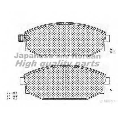 Photo Kit de plaquettes de frein, frein à disque ASHUKI 10803250