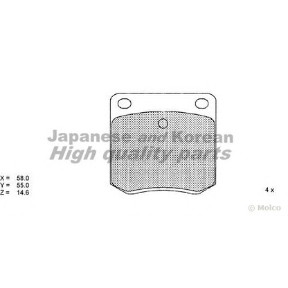 Photo Kit de plaquettes de frein, frein à disque ASHUKI 10830201