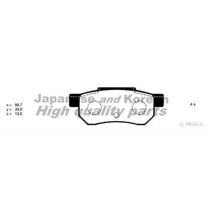 Photo Brake Pad Set, disc brake ASHUKI 10832004