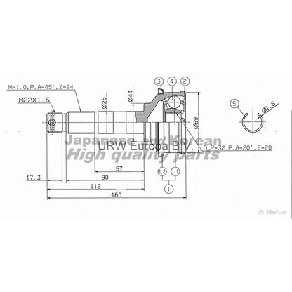 Foto Kit giunti, Semiasse ASHUKI DA280