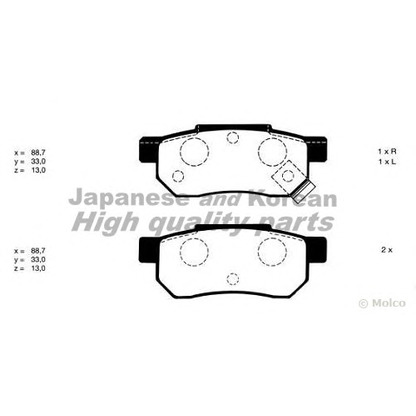 Foto Bremsbelagsatz, Scheibenbremse ASHUKI H02509