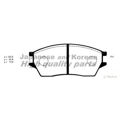 Фото Комплект тормозных колодок, дисковый тормоз ASHUKI H02710