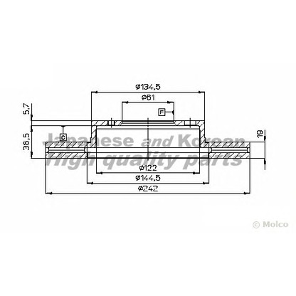 Foto Disco  freno ASHUKI H03507