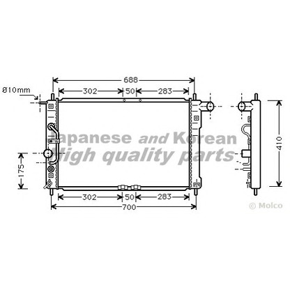 Photo Radiator, engine cooling ASHUKI J21101