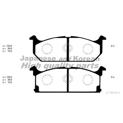 Фото Комплект тормозных колодок, дисковый тормоз ASHUKI K01204