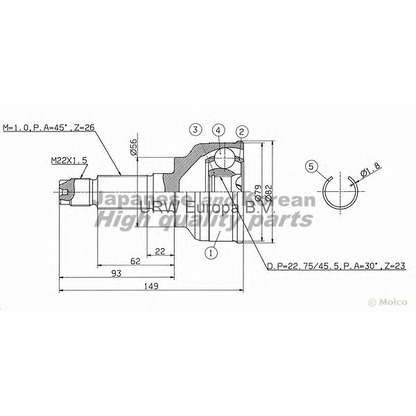 Photo Jeu de joints, arbre de transmission ASHUKI MA270I